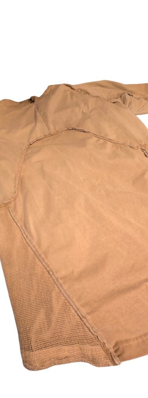 CHAUNK ORKLAD PHILOSOPHY Drkle1 G1AM0 Tan Cold Dyed Cotton Mesh Panel T Shirt - Picture 8 of 14